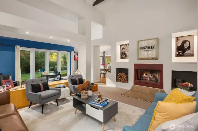 Living area with gas fireplace
