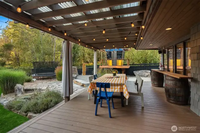 Covered deck for entertaining