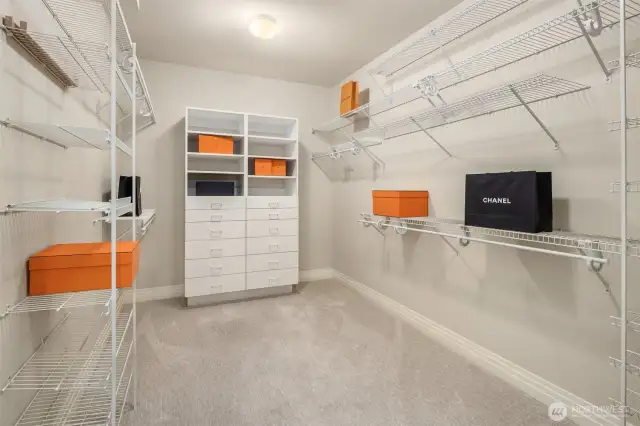 Expansive walk-in closet
