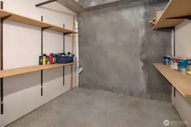 Deeded storage space is perfect for bikes and lake toys