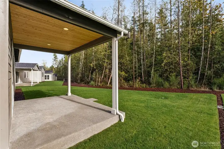 ***Actual Home***  Covered patio looking out to greenbelt