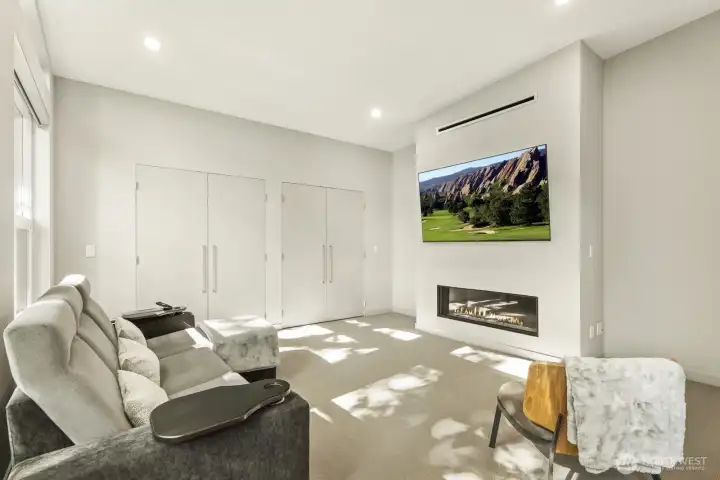 Bonus or 4th bedroom with ample closet space space and gas fireplace.