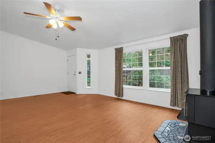 Living Room w/ Wood Stove