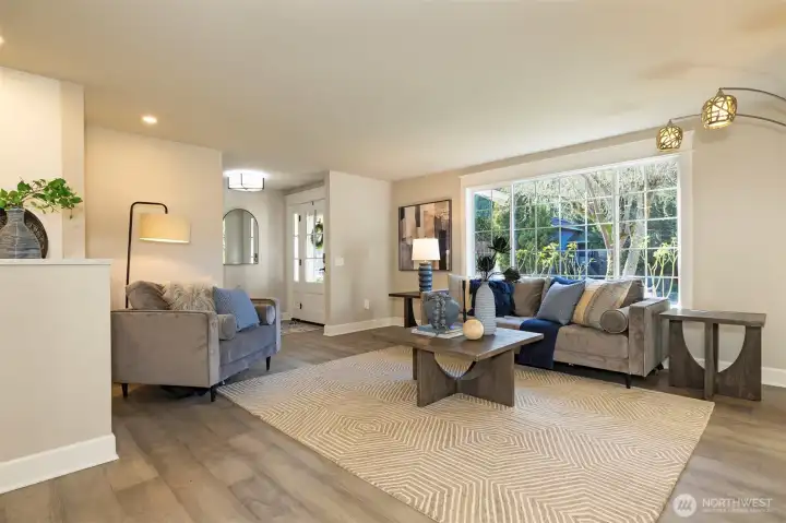 South facing windows bring in light