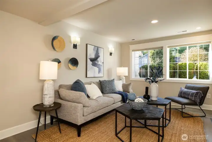 Lower level media room off of kitchen