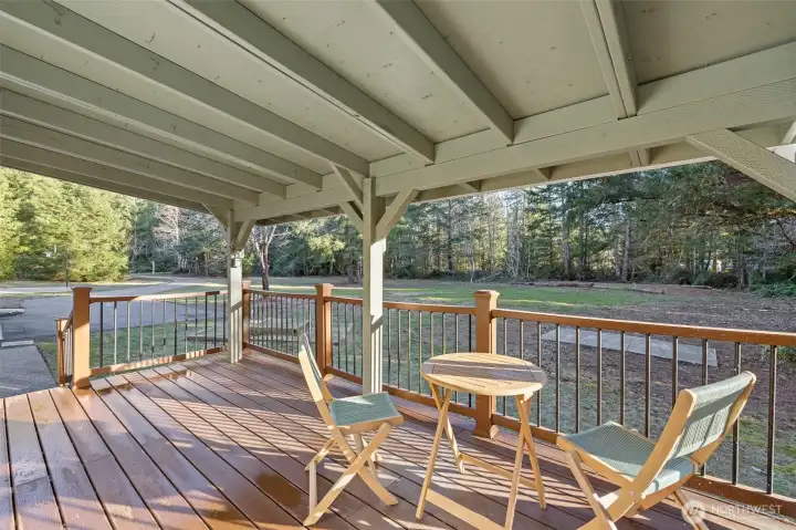 New front deck with views of front yard.