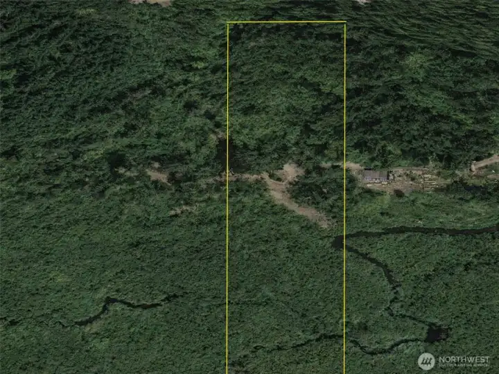 Overhead view with approximate boundaries in yellow.