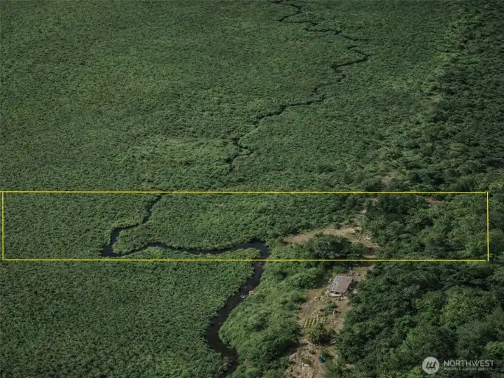 Overhead view with approximate boundaries in yellow.