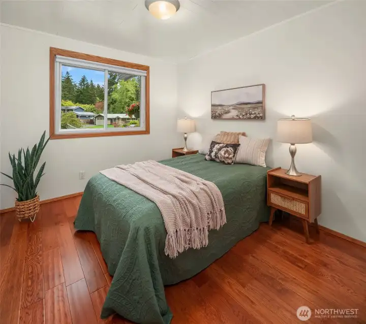 Bedroom #2 is on the north side of the home.