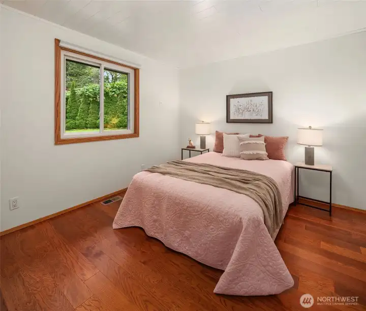 Bedroom #3 is on the south side of the home with a window to the backyard.