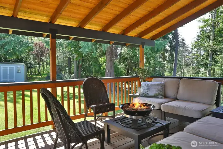 main level covered back deck