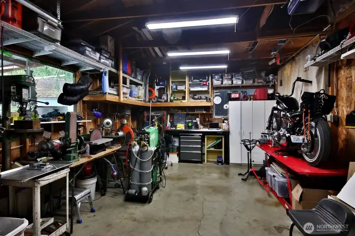 interior of detached garage