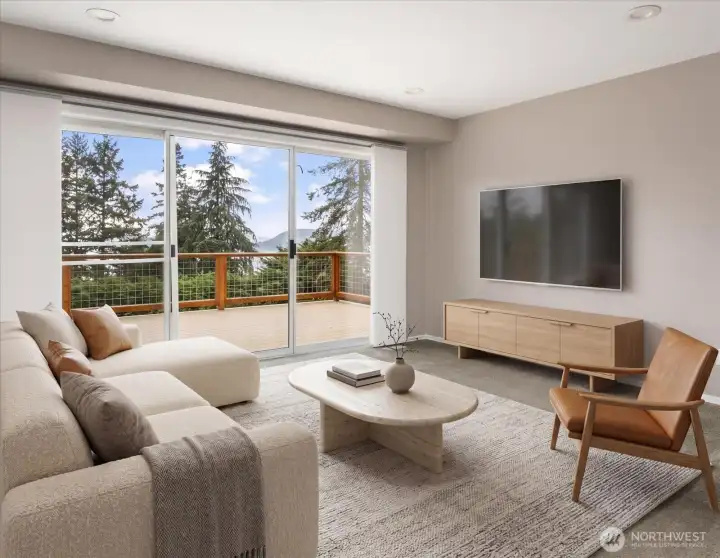 Lower level family room (Virtually Staged)