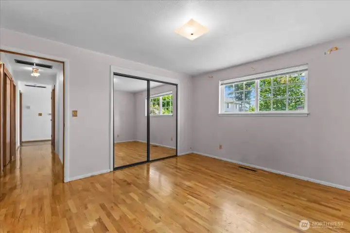 Main Bedroom with deep closets and western facing windows