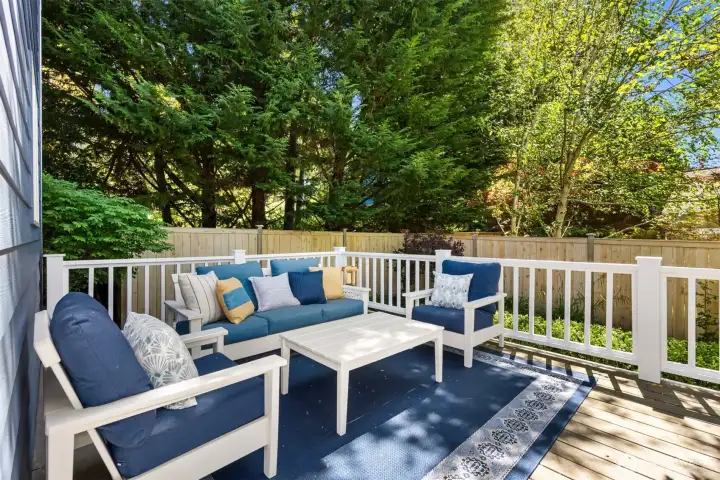 The large upper back deck. The large upper back deck.