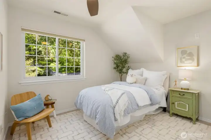 The north facing third bedroom overlooking the open space across the street. The north facing third bedroom overlooking the open space across the street.