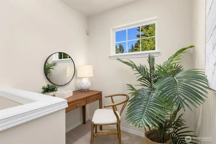 The upper bonus nook. A great space to curl up with a book or take care of some work. The upper bonus nook. A great space to curl up with a book or take care of some work.