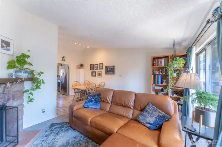 Open living space and dining area