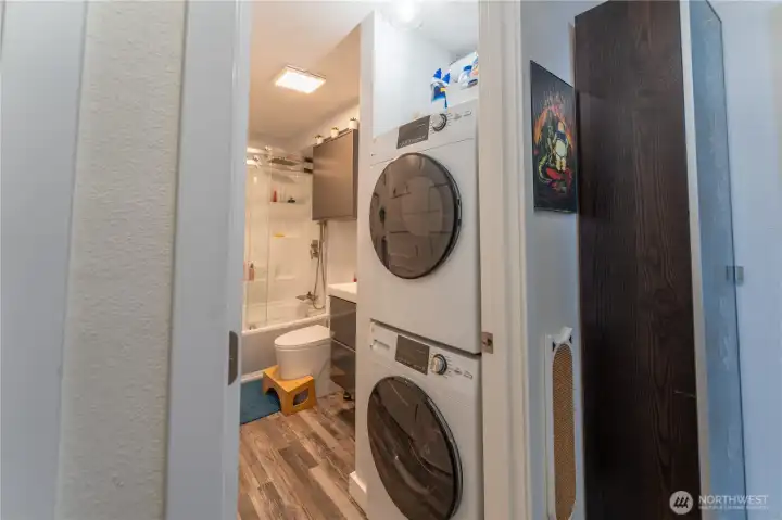 Washer and dryer in primary bathroom
