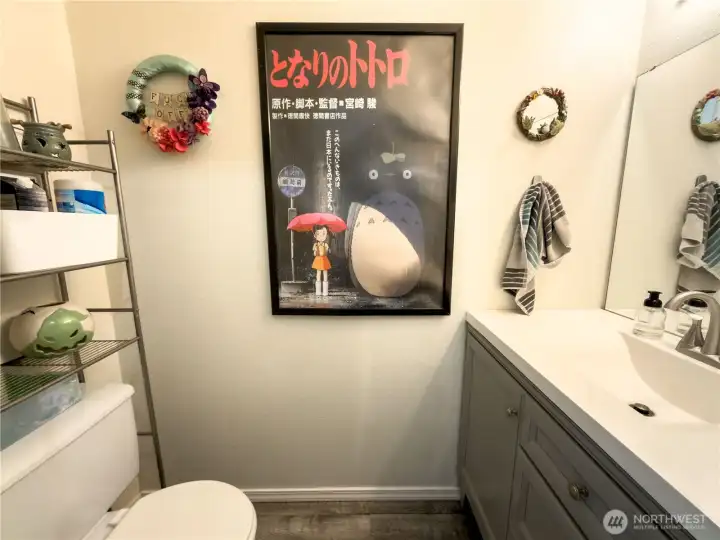1/2 bath located upstairs