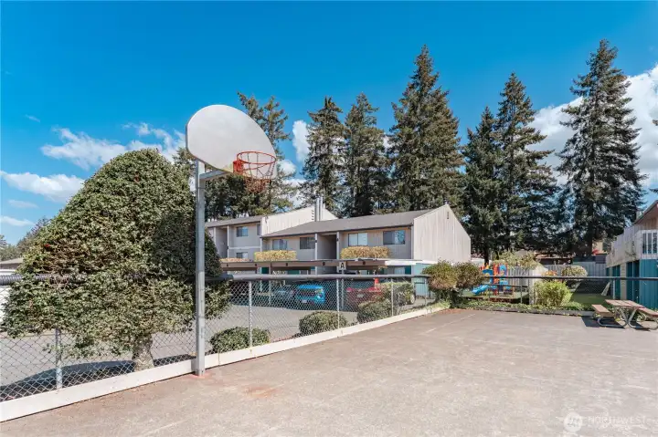 Basketball court in complex