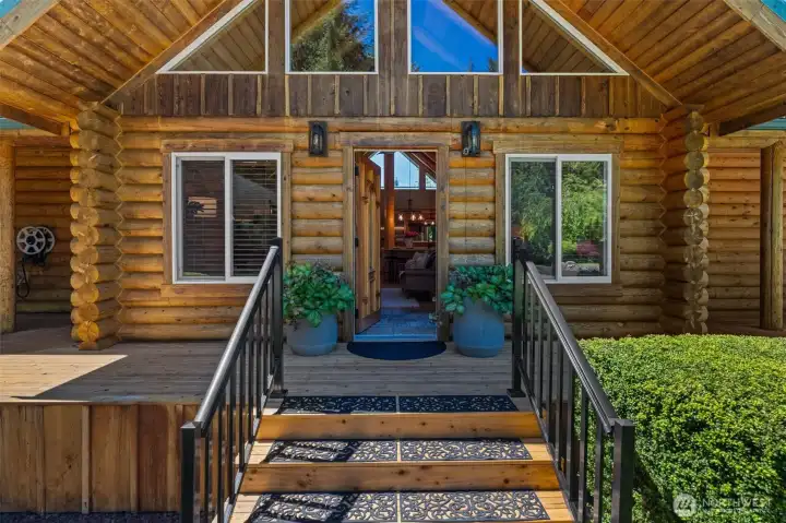 Front door with wraparound porch