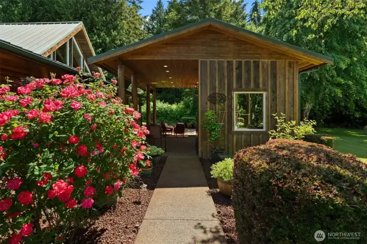 Sidewalks connect all of the outdoor spaces