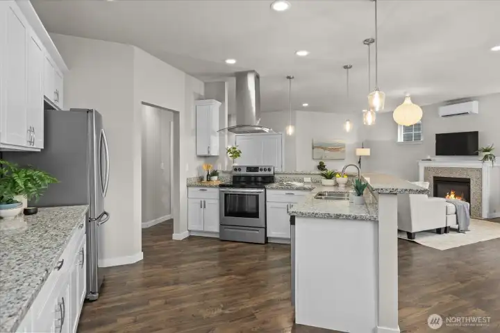 Beautiful granite counters, stainless appliances, and abundant workspace make meal prep both functional and enjoyable. Beautiful granite counters, stainless appliances, and abundant workspace make meal prep both functional and enjoyable.