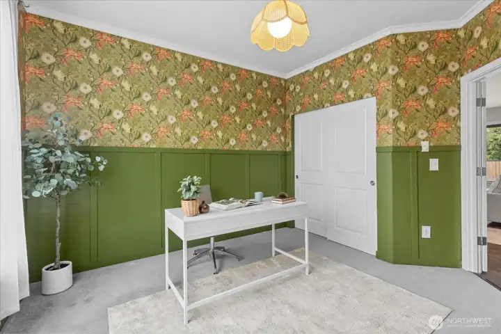 Work-from-home days feel brighter and more inspiring in this versatile space designed for productivity and focus. Work-from-home days feel brighter and more inspiring in this versatile space designed for productivity and focus.