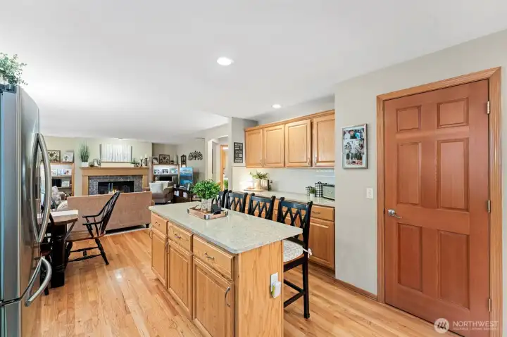 Walk-in pantry & butler's buffet provide exceptional storage & serving space.