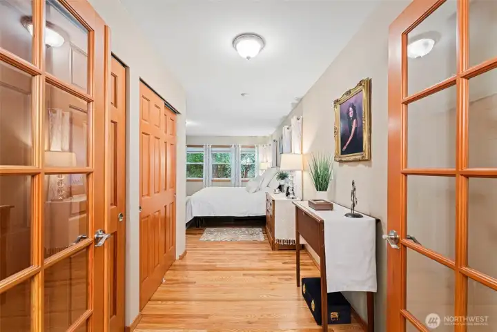 Main floor primary suite features abundant storage!