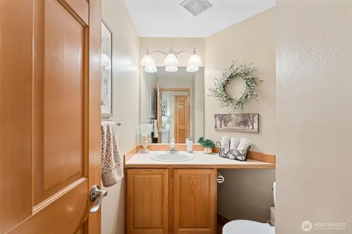 Convenient main floor powder bath