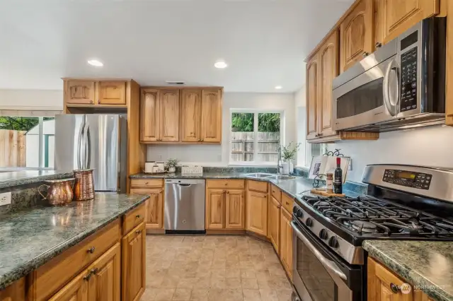 All stainless steal appliances stay!