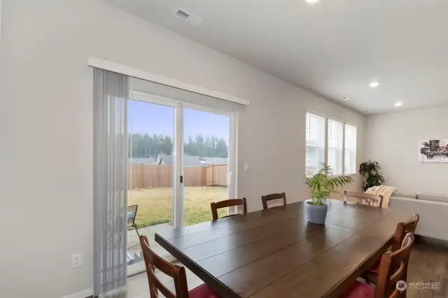 Connects nicely to your fully fenced yard with patio.