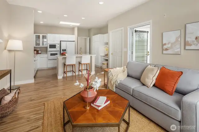 Open concept in the kitchen and family room