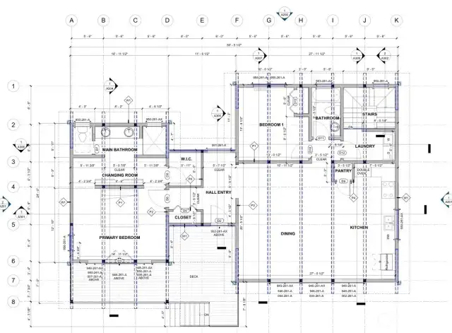 Floor plan and outside deck area.