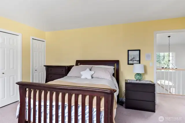Bedroom #2 is spacious and offers dual closets