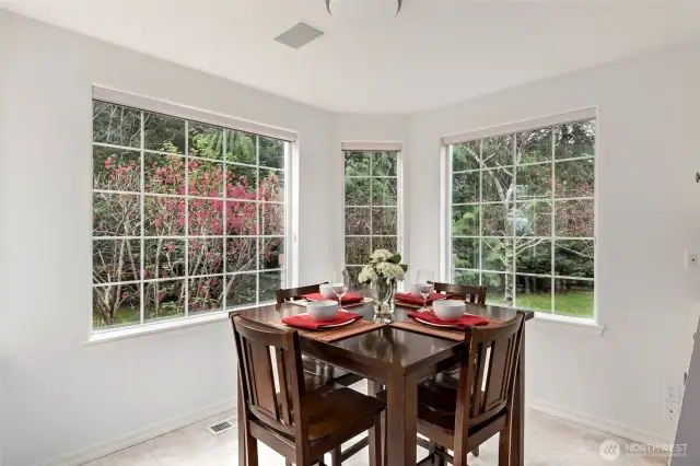Enjoy your morning coffee in this light filled breakfast nook!