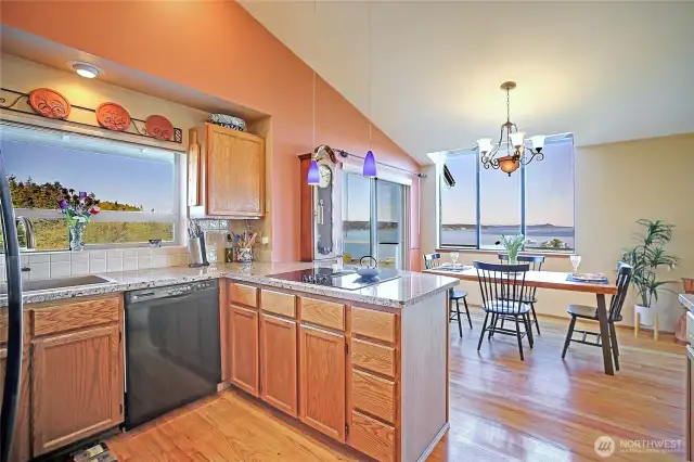 Great kitchen with granite counters and newer big composite sink...