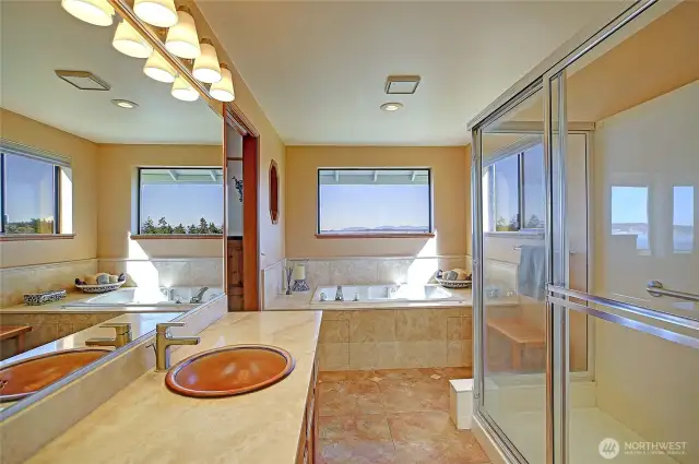 Nice big shower in primary...