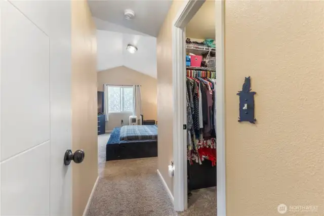 Primary bedroom offers a walk-in closet.