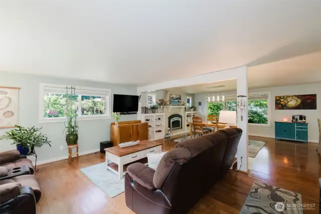 Stepping in to the living room with East and South facing windows.