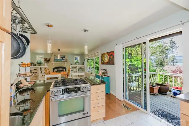 Counter seating and Hood Canal views.