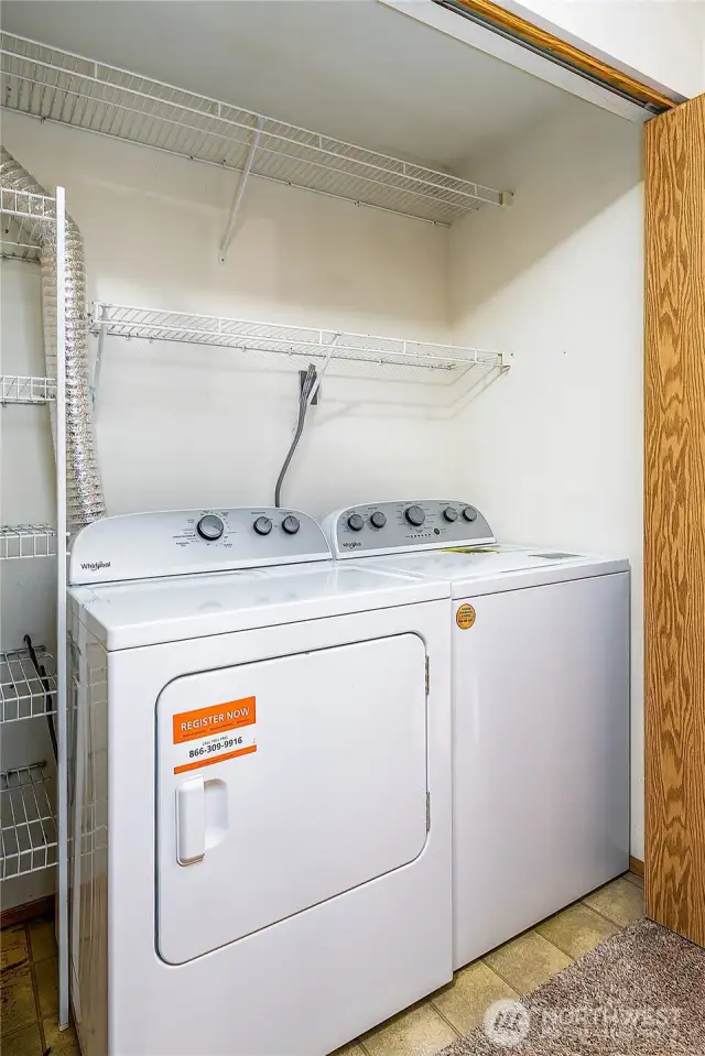 Washer Dryer in hallway closet