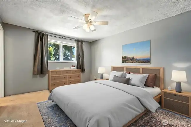 Virtually Staged Main Bedroom