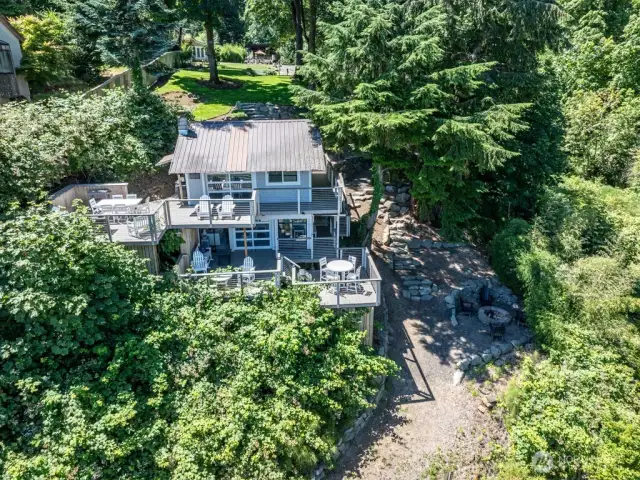 Drone view of cottages