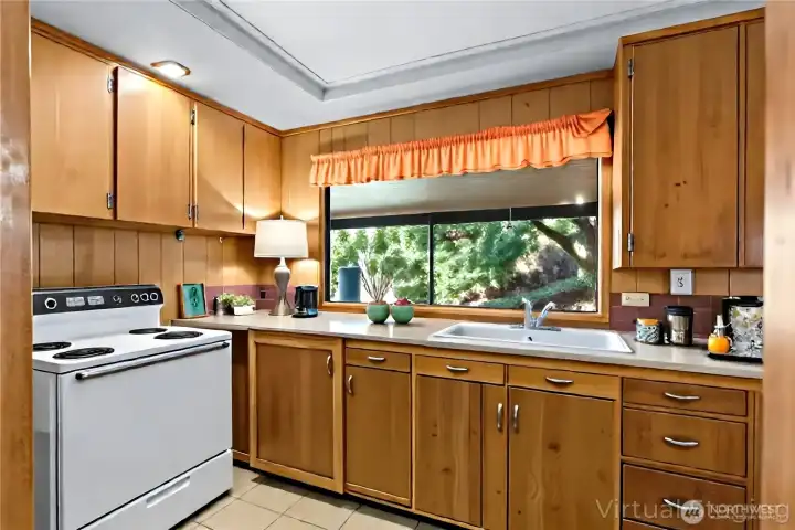 Virtually staged kitchen