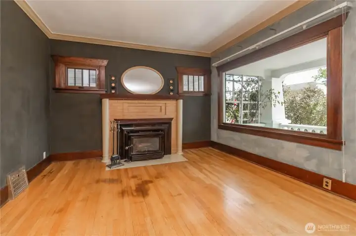 XL picture windows flood this space with light.