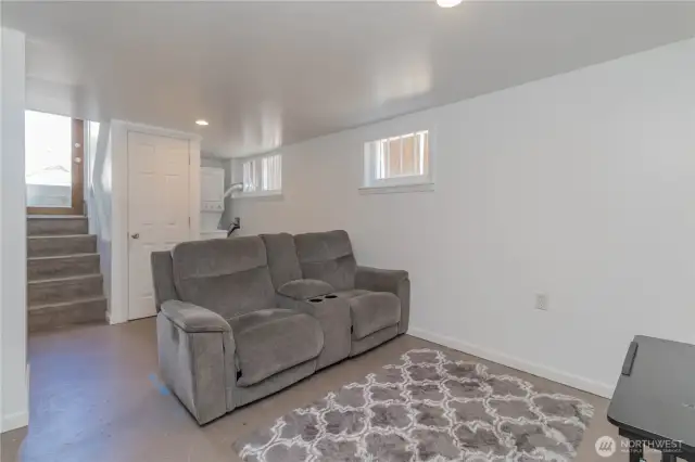 Enjoy the light and bright basement living space.