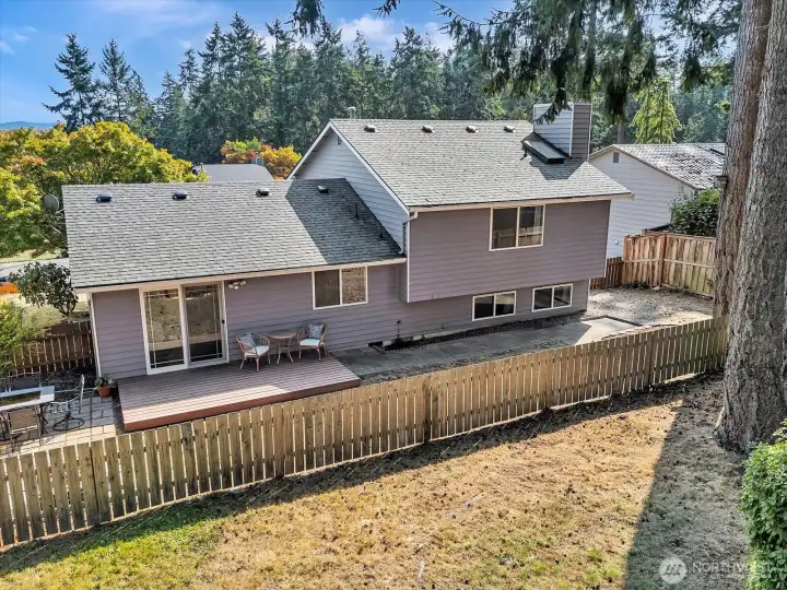 View of the rear side of the home